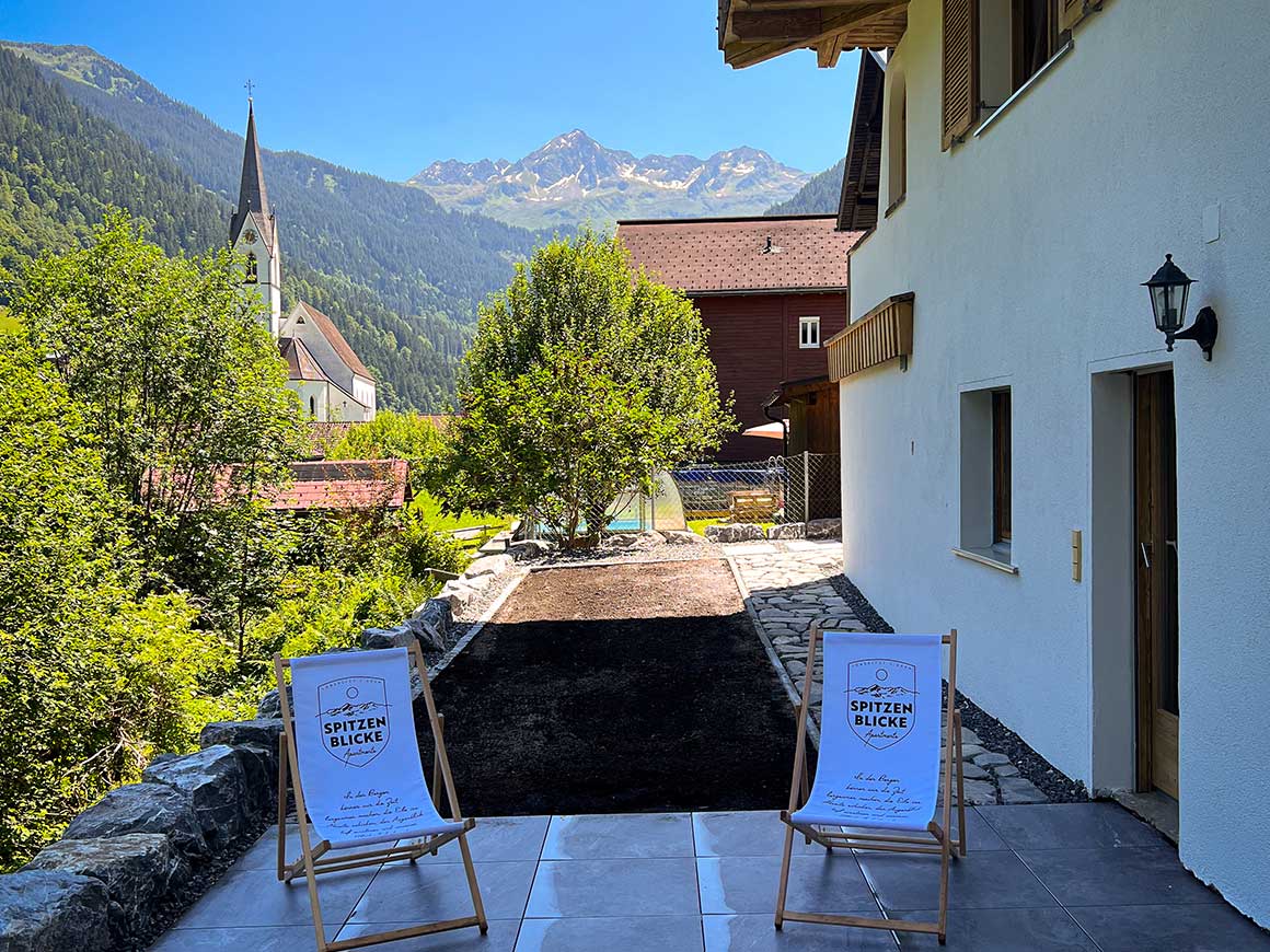 Spitzen Blicke Apartments im Silbertal, Montafon mit Ausblick zur Lobspitze